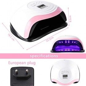 MUOIVG Lampe UV LED Ongles Gel,168W Portable Séchoir à Ongles Professionnel Automatique,10s/30s/60s/99s,LCD Ecran, Capteur, B