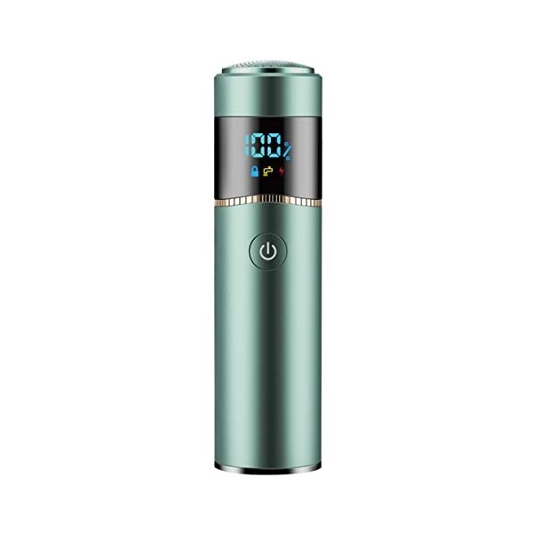 Rasoir électrique rotatif pour homme, sans fil, rechargeable par USB, vert 