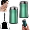 Ailsion Lot de 2 rasoirs électriques lavables de poche pour homme - Rasoir électrique pour homme - Pour nettoyer le visage - 