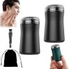 Ailsion Lot de 2 rasoirs électriques lavables de poche pour homme - Rasoir électrique pour homme - Pour nettoyer le visage - 