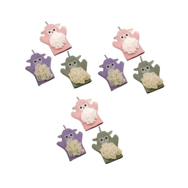 minkissy 9 Pièces Serviette De Bain Singe Mitaines À Main Éponge À Récurer Le Corps Gants Exfoliants Pour Le Corps Gant De To