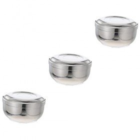 FRCOLOR 3 Pièces En Acier Inoxydable Boutique Mousse Hommes Rasoir Bols En Acier Pour Accessoire Tasse Avec Du Barbier À Couv