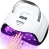 NAILGIRLS Lampe UV Gel Ongles,Lampe Led UV Ongle 4Minuteries Avec Capteur Automatique 168W Sechoir Ongles UV Lampe Led Pour O