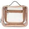 Cymwer Sac de Rangement Cosmétique pour Femme Transparent Capacité Sac Cosmétique Polyvalent Double Couche Preuve de leau po