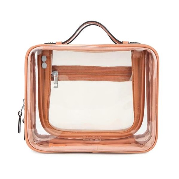 Cymwer Sac de Rangement Cosmétique pour Femme Transparent Capacité Sac Cosmétique Polyvalent Double Couche Preuve de leau po