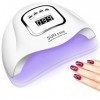 Lampe à ongles à LED UV 150W, lampe de vernis à gel pour sèche-ongles professionnel avec 4 réglages de minuterie, sèche-ongle