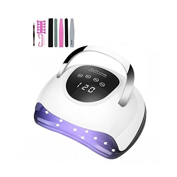 iBigLY Lampe UV LED Sèche Ongles, 220W UV LED Séchoir à Ongles Professionnel Lampe UV Ongles Gel avec Capteur Automatique, Sé