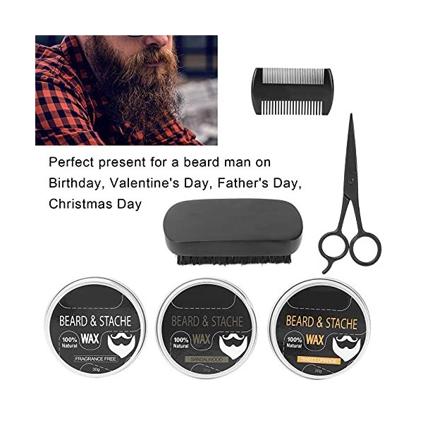 Ensemble De Soins De Barbe, Ensemble De Soins De Barbe Pour Hommes, Peigne Double Face, Ciseaux De Rasage, Outils De Coupe De