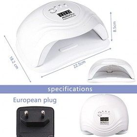 McNory Lampe UV LED Ongles Gel,168W Portable Séchoir à Ongles Professionnel Automatique,10s/30s/60s/99s,LCD Ecran,Capteur,Bas
