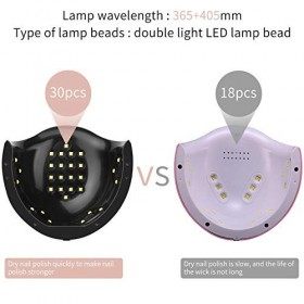mreechan Lampe UV Sèche Ongles,lampe à ongles avec 30 perles de lampe LED,36W LED UV Sèchoir Ongles avec 3 Minuteries 30/60/9
