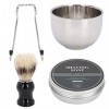 Kit Doutils De Rasage, 4 Pièces Ensemble De Blaireau De Rasage Hommes Brosse à Savon En Acier Inoxydable Bol De Rasage Kit D