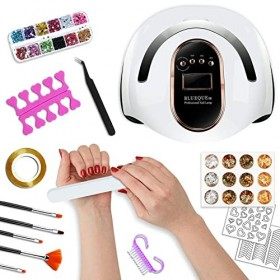 JOTOL 168W Lampe UV Sèche Ongles,UV LED Séchoir à Ongles Professionnel Automatique avec 4 Minuteries,Capteur Intelligent,Plaq