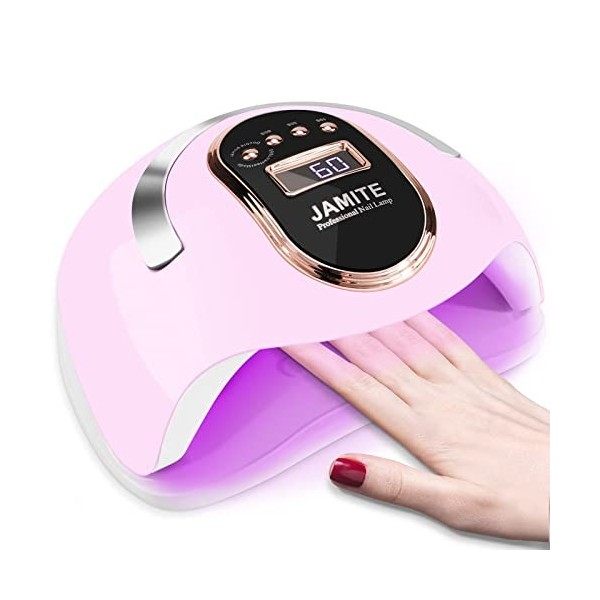 YUEHAO Lampe de Sèche-ongles UV, Automatique Professionnel à LED 168W, Séchage Rapide, 36 LED, 4 Minuteries 10/30/60/99 s, Gr