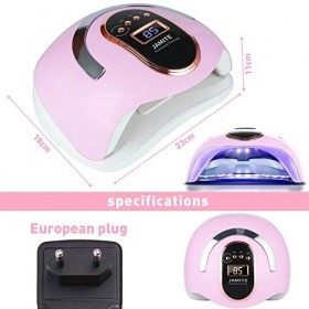 YUEHAO Lampe de Sèche-ongles UV, Automatique Professionnel à LED 168W, Séchage Rapide, 36 LED, 4 Minuteries 10/30/60/99 s, Gr