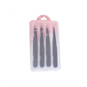 DiJiu Brucelles de précision 4PCS Eyebrow Tweezers Contient 4 Types de Pinces à Sourcils en Acier Inoxydable en Acier Inoxyda