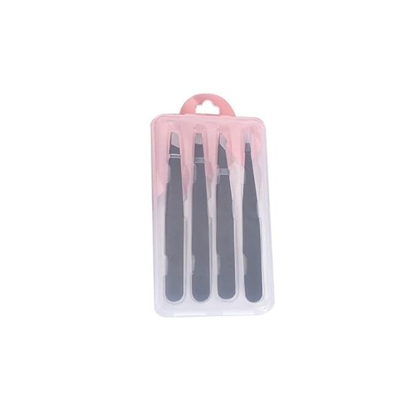 DiJiu Brucelles de précision 4PCS Eyebrow Tweezers Contient 4 Types de Pinces à Sourcils en Acier Inoxydable en Acier Inoxyda