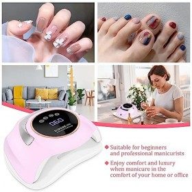 Sèche Ongles,180W UV LED Séchoir à Ongles Professionnel Automatique, Séchage Rapide 4 Minuterie de 10s/30s/60s/99s,Grand LCD 