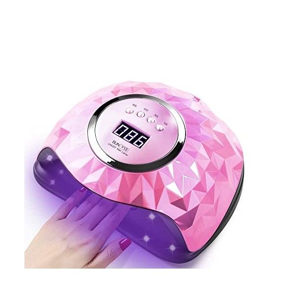 Lampe à ongles à LED UV 220W, lampe de séchage des ongles à LED UV avec 4 réglages de minuterie, outils dart des ongles à ca