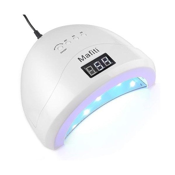 Matifi Lampe UV Ongles Gel, 48W UV LED Séchoirs à Ongles 4 Minuteries avec Capteur Automatique pour Toutes Les Gels, Idéale p