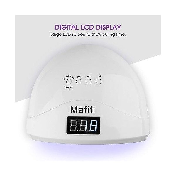 Matifi Lampe UV Ongles Gel, 48W UV LED Séchoirs à Ongles 4 Minuteries avec Capteur Automatique pour Toutes Les Gels, Idéale p