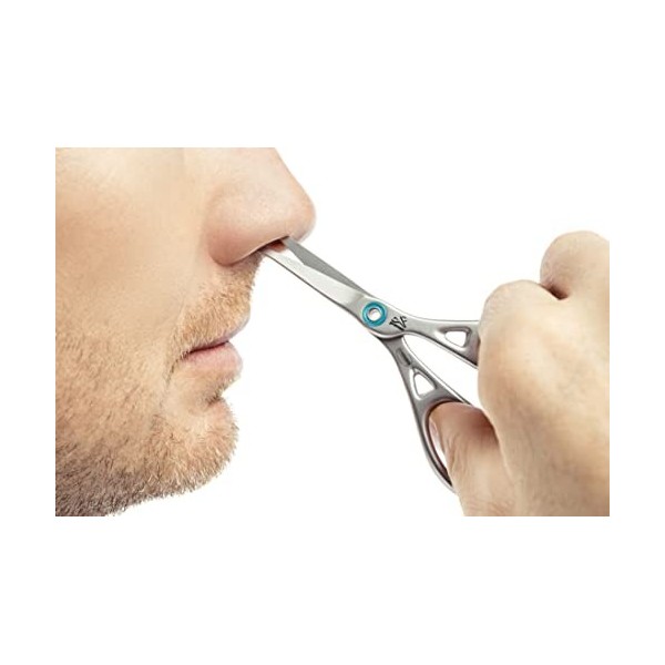 REMOS Ciseaux pour poils de nez avec pointe sphérique & denture en acier inoxydable - 11 cm