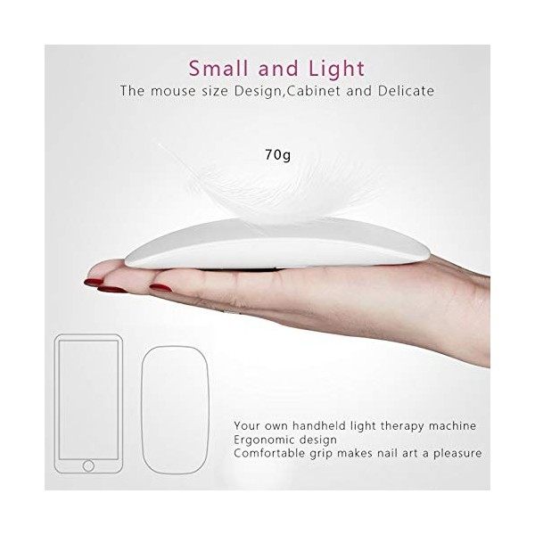 Mini Lampe UV Sèche Ongles Portable LED Lampes Séchoir à Ongles Professionnel pour Gel Manucure