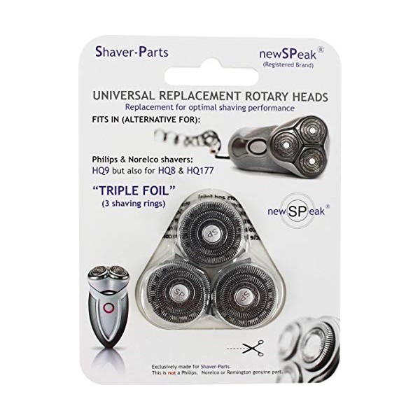 Shaver-Parts HQ9 Tête rotative de rechange universelle triple feuille