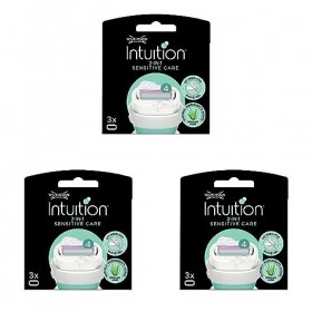 Wilkinson Sword Intuition 2in1 Sensitive Care - Lames de rasoir pour femme - Pack de 3 Lot de 3 