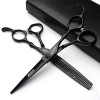 Noir 6 pouces ciseaux de coiffure set salon avec haute dureté cheveux en acier inoxydable coupe cheveux coiffeur spécial 6