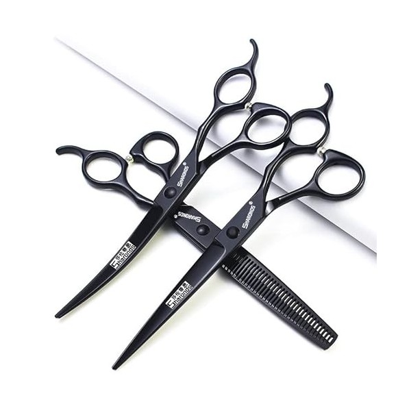 Noir 6 pouces ciseaux de coiffure set salon avec haute dureté cheveux en acier inoxydable coupe cheveux coiffeur spécial 6