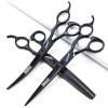 Noir 6 pouces ciseaux de coiffure set salon avec haute dureté cheveux en acier inoxydable coupe cheveux coiffeur spécial 6