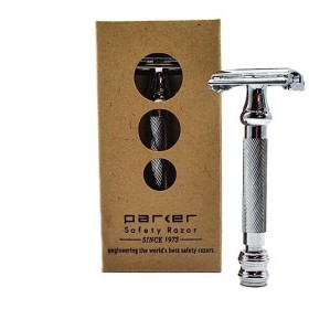 Parker Safety Razor, 99R Rasoir de sécurité à double tranchant ouvert à long manche en chrome pour homme