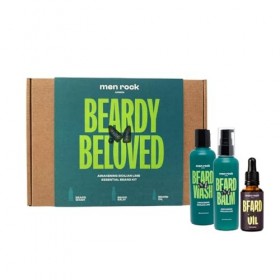 Men Rock Beard Care Gift Set with Beard Wash, Beard Balm and Beard Oil to Keep Beard Under Control, Sicilian Lime and Caffein