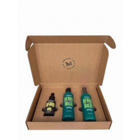 Men Rock Beard Care Gift Set with Beard Wash, Beard Balm and Beard Oil to Keep Beard Under Control, Sicilian Lime and Caffein