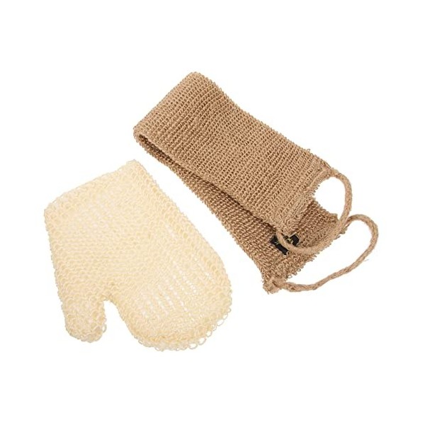 Beavorty 4 Ensembles Sisal Ensemble De Bain Exfoliant Corps Épurateur Douche Exfoliant Gant Corps Rondelle Épurateur Gommage 