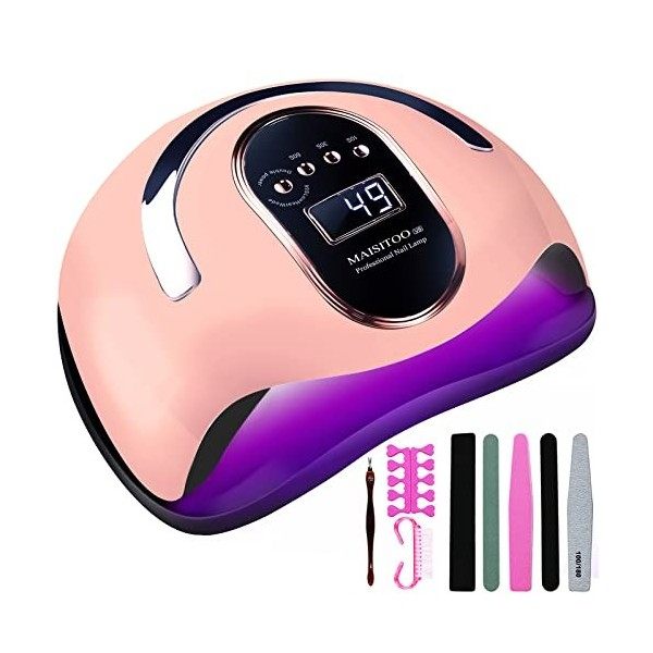 MAISITOO Lampe UV Sèche Ongles,168W UV LED Séchoir à Ongles Professionnel avec Capteur Automatique, 4 Minuteries10/30/60/99S,