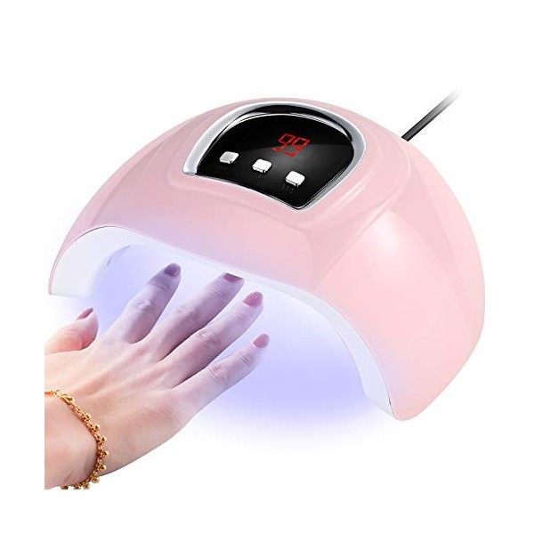 YOPOTIKA 54W Séchoir à ongles Lampe à ongles UV Séchoir à ongles Auto Sensor Machine Lumière avec 30/60/99s réglages de la mi