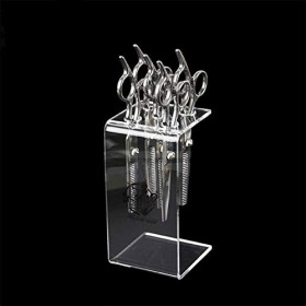 QULACO Support Professionnel pour Cheveux Ciseaux Peigne Salon Ciseaux Cisaillement Support Acrylique Transparent Coiffure Pe