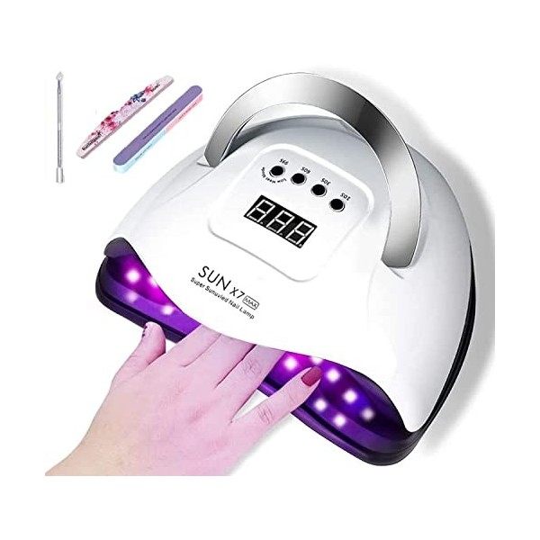 BEENLE Lampe à ongles UV LED 180W, 57 Leds Sèche-ongles léger gel à séchage rapide, lampe à polymériser à poignée portative 4