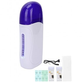 Kit de chauffe-cire portable, kit dépilation à la cire 100 pièces papiers dépilatoires ensemble de machine à épiler portable