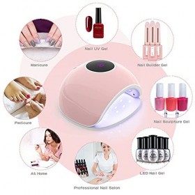 Abedy Lampe Uv Ongles, Sèche-Ongles 48W Avec 4 Minuteries, Séchoirs À Ongles Lcd Ongle Pour Manucure Et Pédicure, Pink , 1 Un