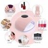 Abedy Lampe Uv Ongles, Sèche-Ongles 48W Avec 4 Minuteries, Séchoirs À Ongles Lcd Ongle Pour Manucure Et Pédicure, Pink , 1 Un