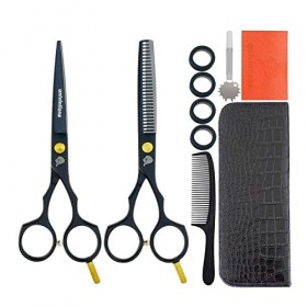 Ciseaux à couper les cheveux de 5,5 pouces Kit de ciseaux 11pcs coiffure ciseaux Ciseaux Ensemble de coiffure salon cisailles