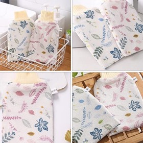 BAFAFA 4 pcs de Massage Bleu Scrubber Wash Nettoyage de Salle de Bain et Rose Home Luffa Douche Exfoliation de Toilette Mitai