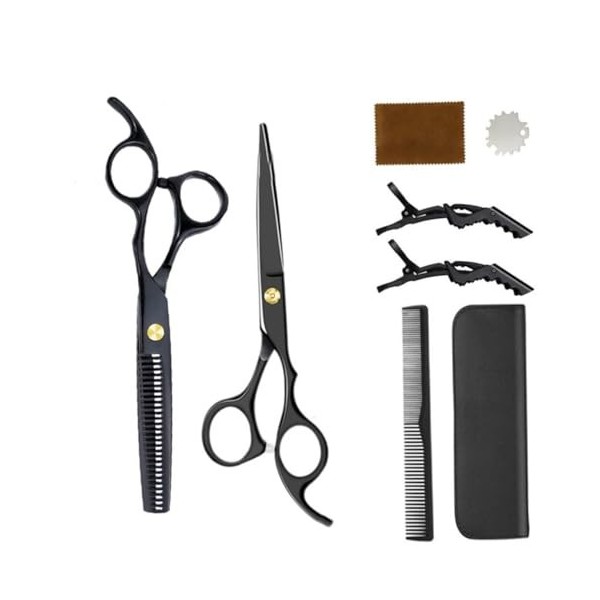 POPETPOP 1 Ensemble Ensemble De Ciseaux De Coiffure Tondeuses À Cheveux Kit De Cheveux Ciseaux Noirs Ciseaux À Cheveux Kits D