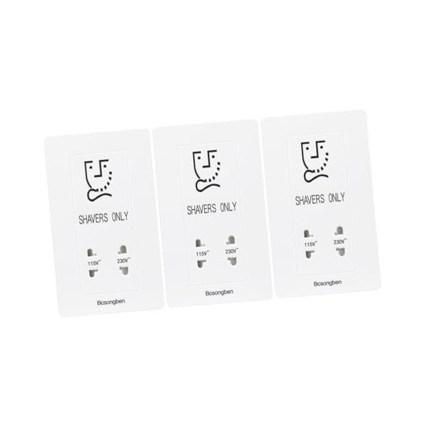 minkissy Prise Murale Pour Rasoir 2 Pièces Électronique Verre Cristal Blanc