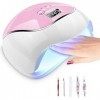 feihao Lampe UV Sèche Ongles，120W Lampe UV Ongles Gel, 4 Minuteries 10s / 30s / 60s / 99s, LCD Ecran Intelligent Lampe UV Sèc