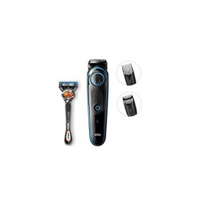 Braun Base 81679642 Tondeuse à Barbe Noir, Bleu - Tondeuses à Barbe 0,5 mm, 2 cm, 0,5 mm, Barbe Longue, Barbe Courte, Bouton