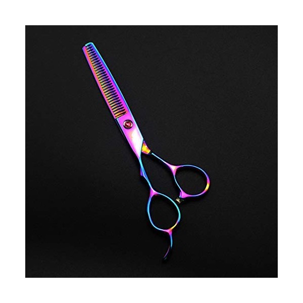 Ciseaux de coupe de cheveux, 6 Professionnel 440c Rainbow Ciseaux à cheveux pour gauchers coupant les ciseaux de coupe de 