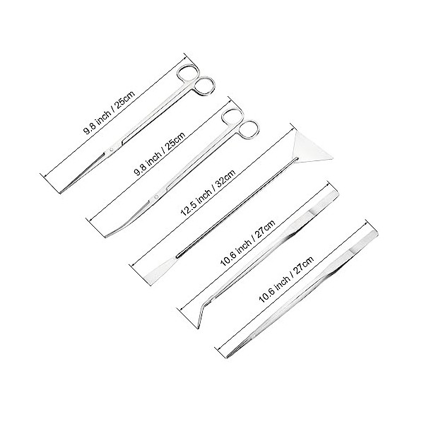 sourcing map 5 po 1 Ensemble Pinces Épiler Outils Kits Inox Acier Brossé Pinces Épiler Ciseaux Spatule avec Case